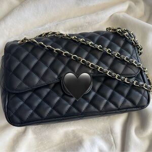 Designer INSPIRED Black Quilted Chain Bag